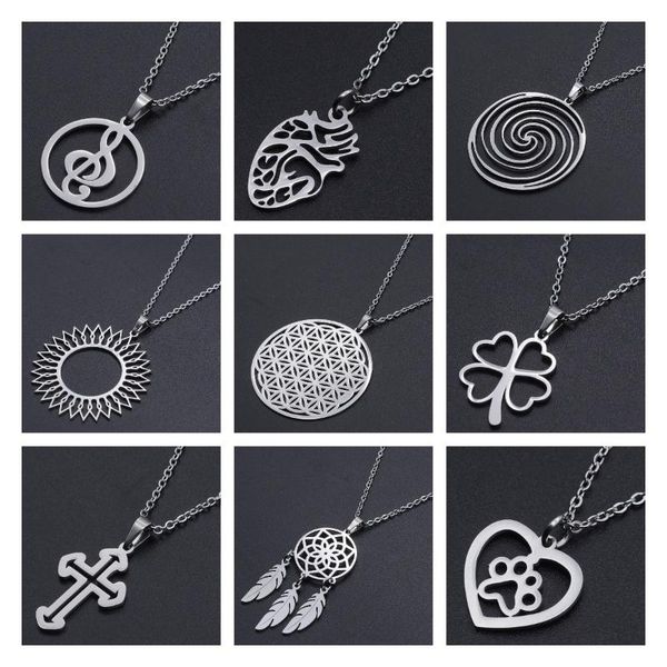 chains 201 stainless steel pendant necklaces for women men heart cross sun flower charm cable jewelry gift, Silver
chains 201 stainless steel pendant necklaces for women men heart cross sun flower charm cable jewelry gift, Silver