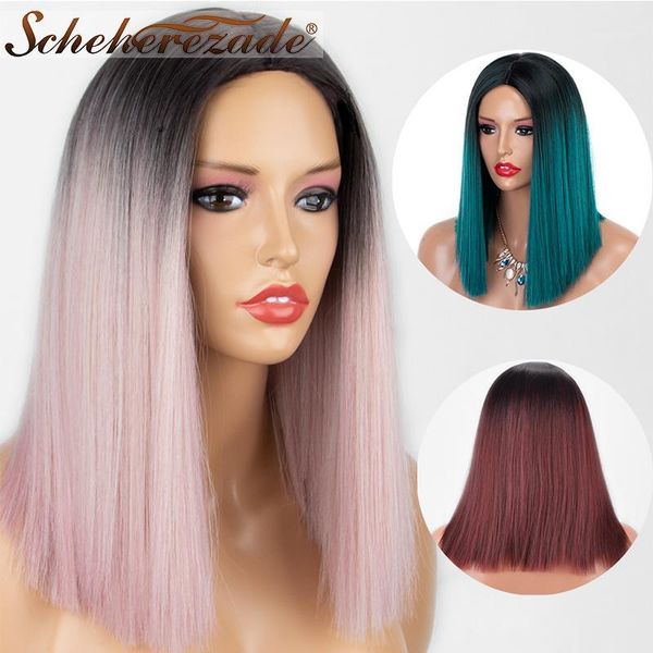 scheherezade ombre pink blue synthetic wig burgundy short bob straight l part lace front wigs for women heat resistant fiber1, Black
scheherezade ombre pink blue synthetic wig burgundy short bob straight l part lace front wigs for women heat resistant fiber1, Black