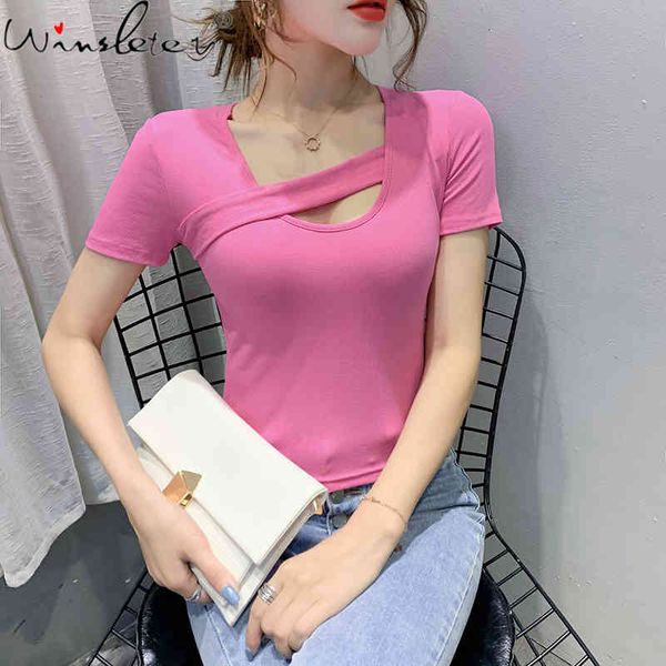 women's t-shirt summer korean clothes fashion crop hollow out slim t-shirt women ropa mujer bottoming shirt all matc, White
women's t-shirt summer korean clothes fashion crop hollow out slim t-shirt women ropa mujer bottoming shirt all matc, White