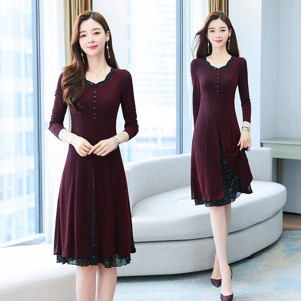 casual dresses coigarsam women dress autumn 2021 office lady korea style long sleeve solid lace high waist v-neck red wine, Black;gray
casual dresses coigarsam women dress autumn 2021 office lady korea style long sleeve solid lace high waist v-neck red wine, Black;gray