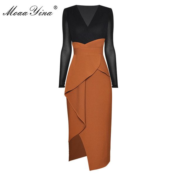 fashion designer dress spring women dress v-neck long sleeve patchwork package buttocks ruffles asymmetrical dresses 210524, Black;gray
fashion designer dress spring women dress v-neck long sleeve patchwork package buttocks ruffles asymmetrical dresses 210524, Black;gray