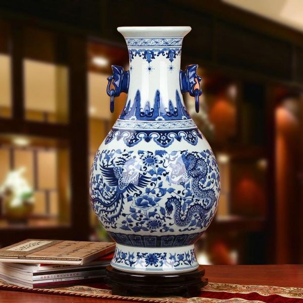 vases jingdezhen ceramics vase hand-painted blue and white porcelain double ear ears dragon phoenix large
vases jingdezhen ceramics vase hand-painted blue and white porcelain double ear ears dragon phoenix large