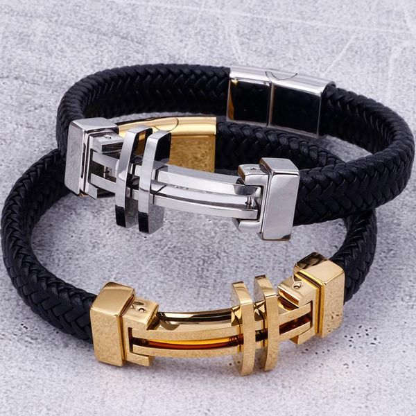 tennis handmade leather bracelet for men golden stainless steel mens cross bracelets with magnetic closure logo engrave drop, Golden;silver
tennis handmade leather bracelet for men golden stainless steel mens cross bracelets with magnetic closure logo engrave drop, Golden;silver
