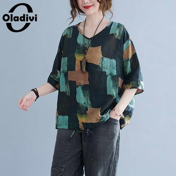women's blouses & shirts oladivi oversized women clothes fashion print short sleeve cotton linen shirt summer 2021 lady tunic 4xl 5xl 6, White
women's blouses & shirts oladivi oversized women clothes fashion print short sleeve cotton linen shirt summer 2021 lady tunic 4xl 5xl 6, White