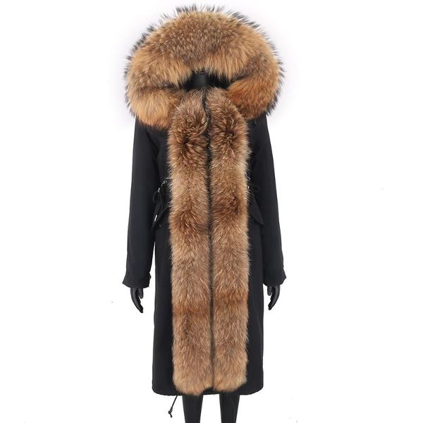 women's fur & faux 2021 x-long parka winter jacket women real coat natural raccoon collar hood warm thick streetwear parkas, Black
women's fur & faux 2021 x-long parka winter jacket women real coat natural raccoon collar hood warm thick streetwear parkas, Black