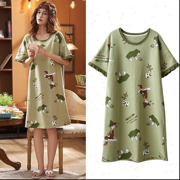 short sleeved cotton night women sleepwear gowns summer cartoon nightgowns home wear girls sleep lounge sleeping dress, Black;red
short sleeved cotton night women sleepwear gowns summer cartoon nightgowns home wear girls sleep lounge sleeping dress, Black;red