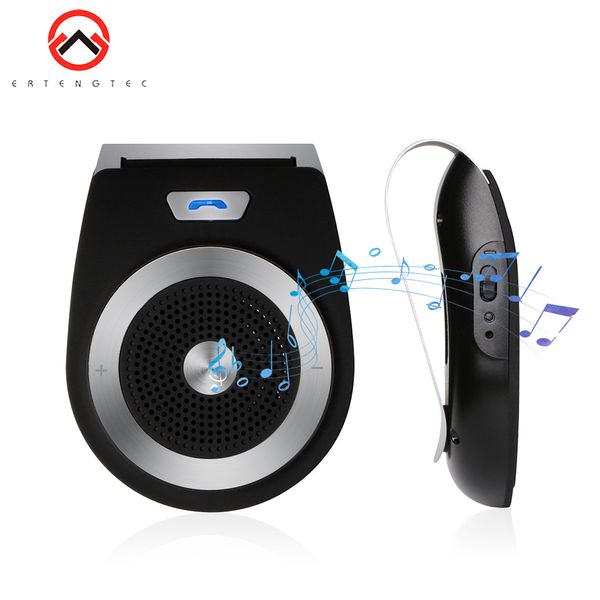 

wireless bluetooth car kit mic handsnoise cancelling speakerphone bluetooth 4.1 edr mp3 player 20h work mini visor calls