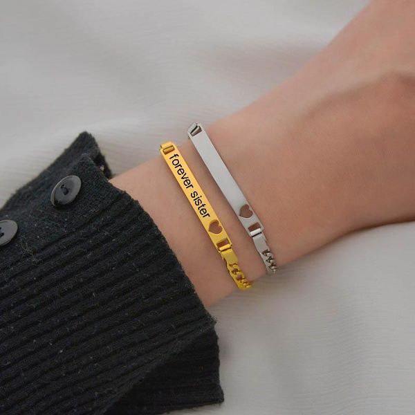 charm bracelets customized diy heart band stainless steel chain lobster clasp bracelet for woman sister birthday anniversary gift, Golden;silver
charm bracelets customized diy heart band stainless steel chain lobster clasp bracelet for woman sister birthday anniversary gift, Golden;silver