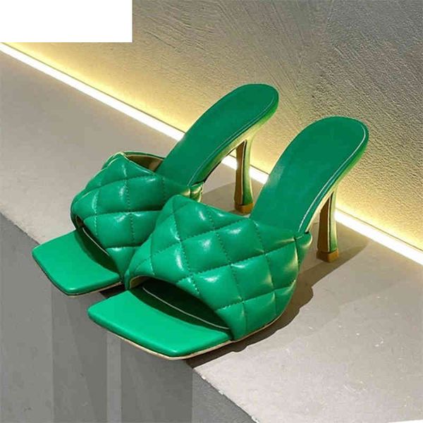 sandals square peep toe thin high heel slippers women rhombic genuine leather candy color summer party shoes lazyman mules 3j, Black
sandals square peep toe thin high heel slippers women rhombic genuine leather candy color summer party shoes lazyman mules 3j, Black