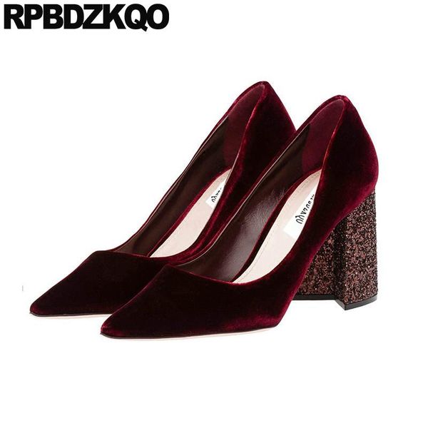 pumps 2021 catwalk wine red velvet designer women luxury shoes high heels pointed toe blue size 4 34 block small dress, Black
pumps 2021 catwalk wine red velvet designer women luxury shoes high heels pointed toe blue size 4 34 block small dress, Black
