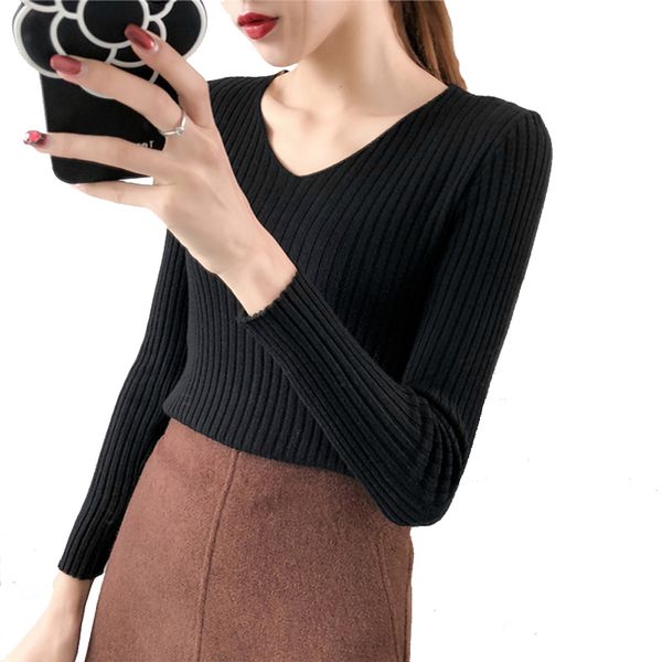 sweater women autumn and winter korean fashion v-neck long sleeved pullover sweater slim warm sweaters female jumper woman blusa, White;black
sweater women autumn and winter korean fashion v-neck long sleeved pullover sweater slim warm sweaters female jumper woman blusa, White;black