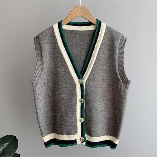 fashion sleeveless knitted sweater vest women korean style stripe patchwork cardigan casual spring knitwear waistcoat female 210522, Black;white
fashion sleeveless knitted sweater vest women korean style stripe patchwork cardigan casual spring knitwear waistcoat female 210522, Black;white