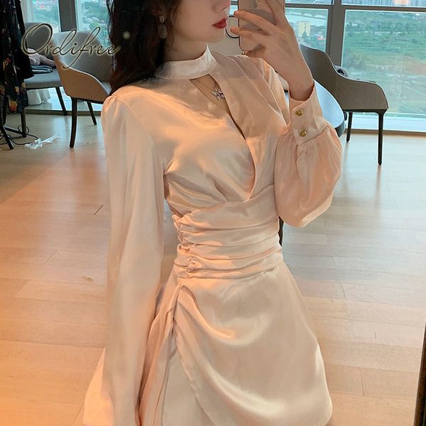 Party Dress 210415 Satin Mini Long Sleeve Draped Shiny Silk Elegant Lady Sexy Short Spring Summer Women, Beige
Party Dress 210415 Satin Mini Long Sleeve Draped Shiny Silk Elegant Lady Sexy Short Spring Summer Women, Beige