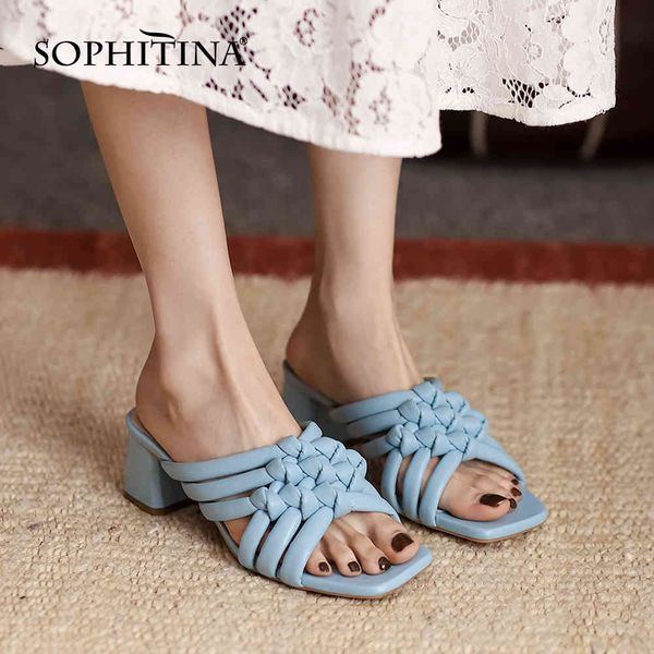 sophitina women slippers leisure weave slides outdoor genuine leather slippers thick heel summer green commute lady shoes ao892 210513, Black
sophitina women slippers leisure weave slides outdoor genuine leather slippers thick heel summer green commute lady shoes ao892 210513, Black