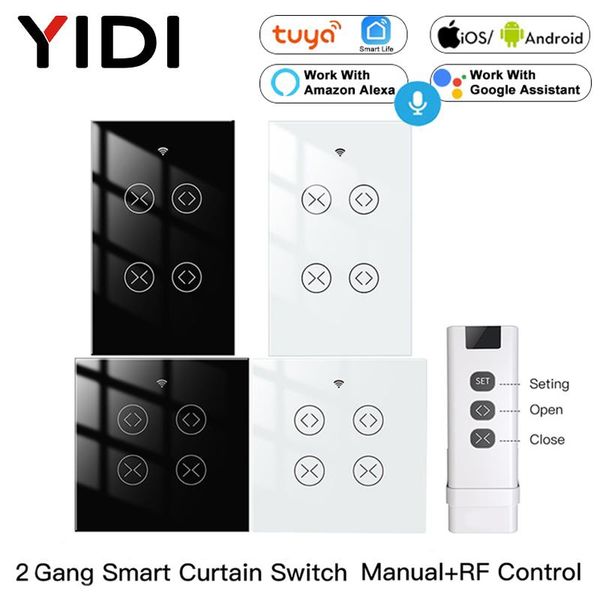 smart home control tuya smartlife wifi rf 2 gang double curtain blind switch for roller shutter electric motor with alexa google voice
smart home control tuya smartlife wifi rf 2 gang double curtain blind switch for roller shutter electric motor with alexa google voice