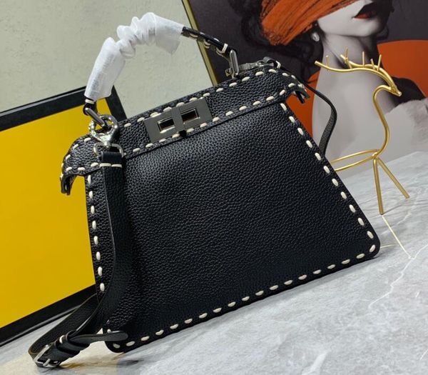 realfine888 bags 3a 27cm small peekaboo i see u handbags for women with dust bag