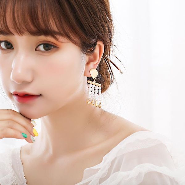 clip-on & screw back europe and america retro ring pearl tassel beaded ear pierced clip female geometry earrings, Silver
clip-on & screw back europe and america retro ring pearl tassel beaded ear pierced clip female geometry earrings, Silver
