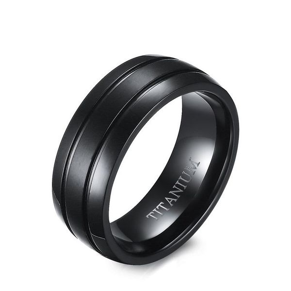 wedding rings jewelry 8mm black titanium steel dome for men matte finish double groove bands us size 9 to 12, Slivery;golden
wedding rings jewelry 8mm black titanium steel dome for men matte finish double groove bands us size 9 to 12, Slivery;golden