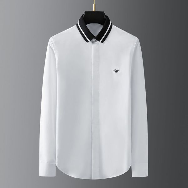 business shirt deluxe and fashion brand bee embroidery no iron slim fit thread lapel casual long sleeve men's white, White;black
business shirt deluxe and fashion brand bee embroidery no iron slim fit thread lapel casual long sleeve men's white, White;black