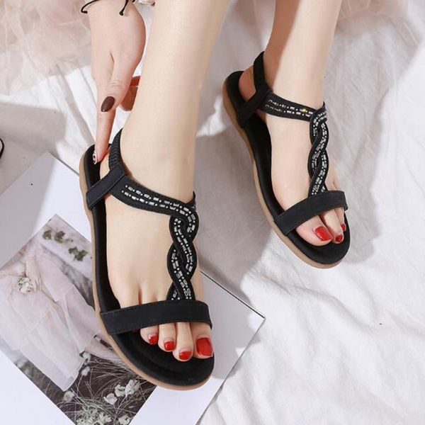 summer women beach shoes bohemian diamond flat heel open toe sandals women's ladies sandalias mujer hy, Black
summer women beach shoes bohemian diamond flat heel open toe sandals women's ladies sandalias mujer hy, Black