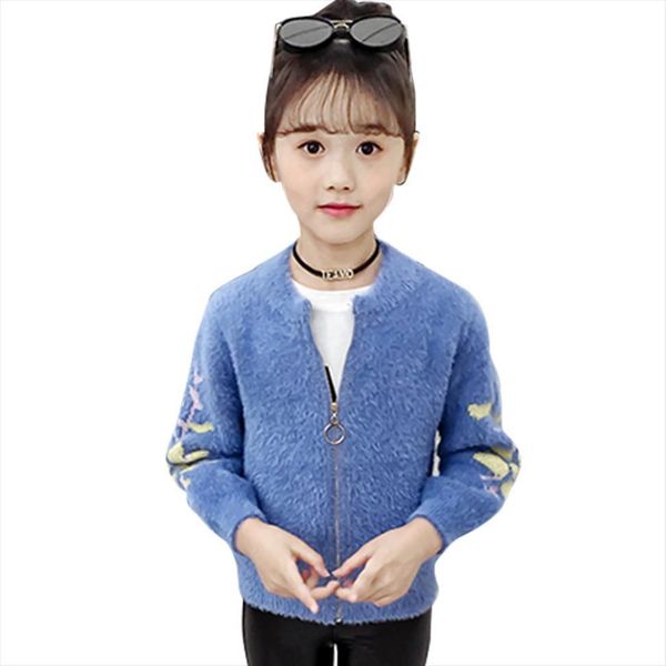 cardigan for children floral girls turtleneck spring autumn childrens sweaters casual style clothes girl 6 10 12 14, Blue 
cardigan for children floral girls turtleneck spring autumn childrens sweaters casual style clothes girl 6 10 12 14, Blue