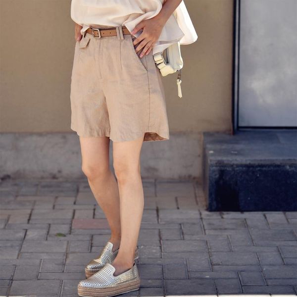 women's shorts micoco k2101c commuter art simple pure color thin comfortable linen high waist casual, White;black
women's shorts micoco k2101c commuter art simple pure color thin comfortable linen high waist casual, White;black