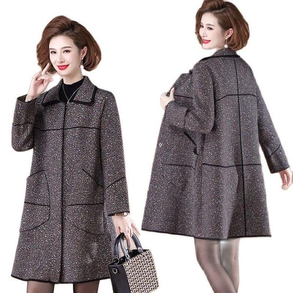women's wool & blends woolen coat mother jacket female 2021 autumn winter mink velvet outwear middle-aged women overcoat plus size l10, Black
women's wool & blends woolen coat mother jacket female 2021 autumn winter mink velvet outwear middle-aged women overcoat plus size l10, Black