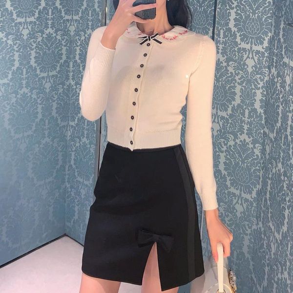 women's knits & tees korean fashion spring women brand design clothes embroidered doll collar slim knit 2021 knitwear sweater white ele 
women's knits & tees korean fashion spring women brand design clothes embroidered doll collar slim knit 2021 knitwear sweater white ele