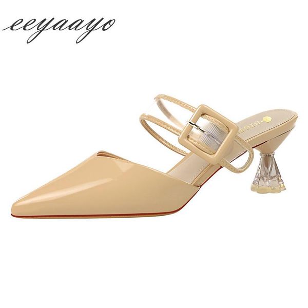 slippers 2021 summer women mules high crystal heel pointed toe buckle ladies shoes beige outside slides, Black
slippers 2021 summer women mules high crystal heel pointed toe buckle ladies shoes beige outside slides, Black