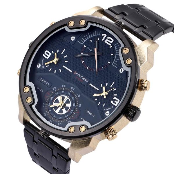 wristwatches brand shiweibao large dial cool men's watch sports military four time stainless steel fashion trend quartz, Slivery;brown
wristwatches brand shiweibao large dial cool men's watch sports military four time stainless steel fashion trend quartz, Slivery;brown