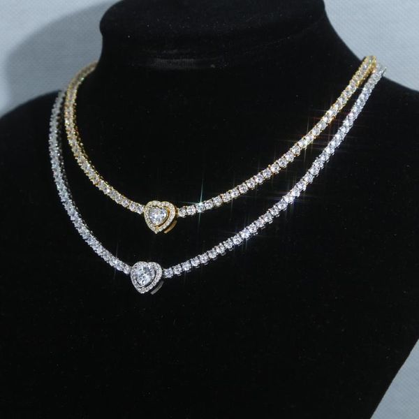 chains punk rock iced out bling 3mm zircon cz tennis chain choker necklace with heart charm pendant for women hip hop jewelry wholesale, Silver
chains punk rock iced out bling 3mm zircon cz tennis chain choker necklace with heart charm pendant for women hip hop jewelry wholesale, Silver