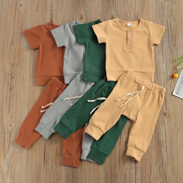 clothing sets summer born baby boys 2-piece outfit set short sleeve solid color +pants for kids, White
clothing sets summer born baby boys 2-piece outfit set short sleeve solid color +pants for kids, White