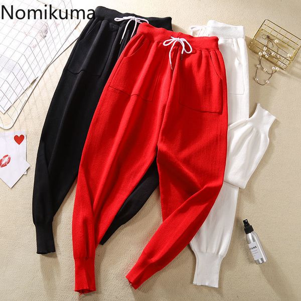 nomikuma autumn new knitted harem pants korean drawstring lace up high waist long trousers causal pocket pants femme 6c537 210427, Black;white
nomikuma autumn new knitted harem pants korean drawstring lace up high waist long trousers causal pocket pants femme 6c537 210427, Black;white