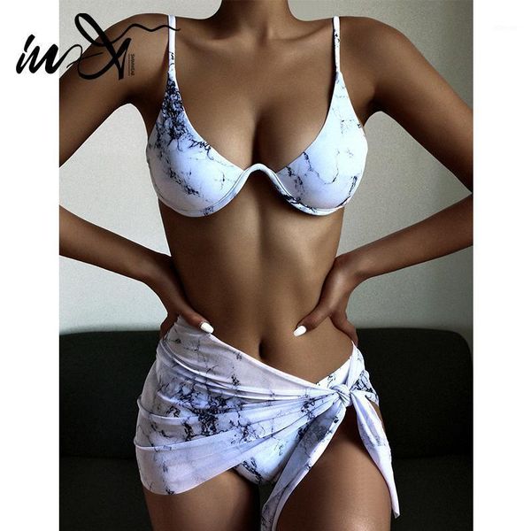 in-x marble print bikini 2021 push up 3 pieces set skirt swimsuit women underwired swimwear female bathing suit swimming women's, White;black
in-x marble print bikini 2021 push up 3 pieces set skirt swimsuit women underwired swimwear female bathing suit swimming women's, White;black