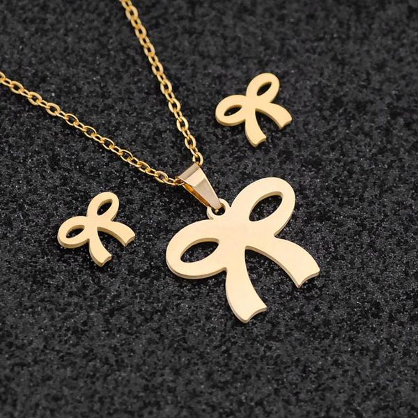 earrings & necklace 2021 korean fashion bow jewelry set exquisite sweet stainless steel bowknot pendant elegant female clavicle, Silver
earrings & necklace 2021 korean fashion bow jewelry set exquisite sweet stainless steel bowknot pendant elegant female clavicle, Silver