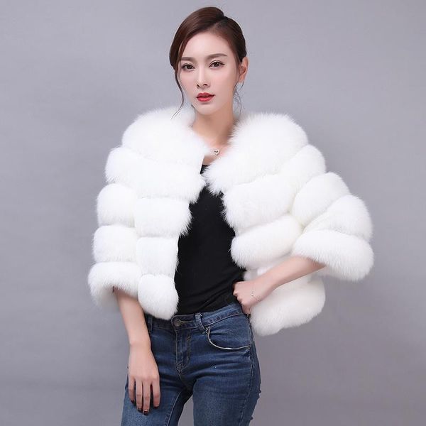 women's fur & faux real natural coat fashion jacket short winter outerwear rea coats, Black
women's fur & faux real natural coat fashion jacket short winter outerwear rea coats, Black