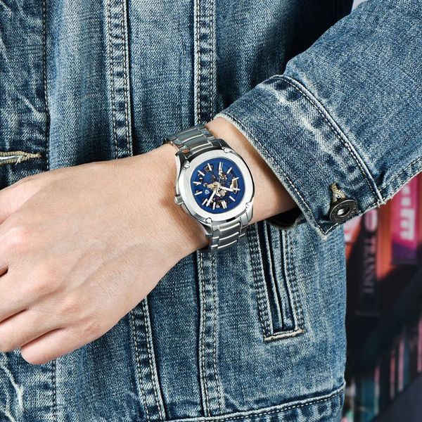 men mechanical watch sapphire glass stainless steel waterproof brand fashion men's automatic 2021 wristwatches, Slivery;brown
men mechanical watch sapphire glass stainless steel waterproof brand fashion men's automatic 2021 wristwatches, Slivery;brown