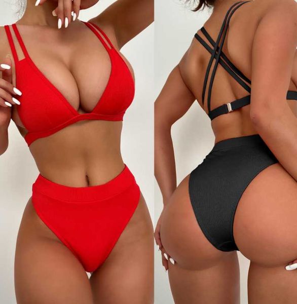 women's swimwear 2021 pit strip fabric split swimsuit bikini solid color female suit high waist, White;black
women's swimwear 2021 pit strip fabric split swimsuit bikini solid color female suit high waist, White;black