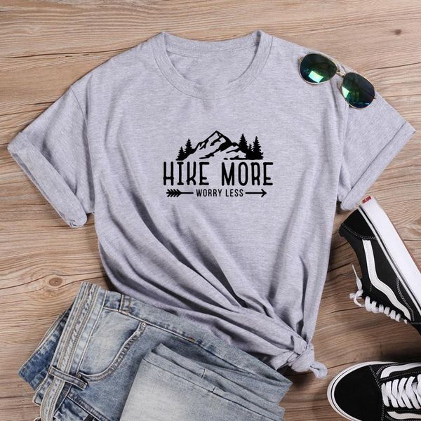 women's t-shirt hike more worry less funny t shirt women summer short sleeve casual tshirt cotton loose tee top, White
women's t-shirt hike more worry less funny t shirt women summer short sleeve casual tshirt cotton loose tee top, White