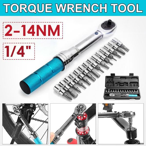 15pcs 1/4inch 2nm-14nm click adjustable torque wrench tools kit set bicycle repair bike spanner machanical hand tool
15pcs 1/4inch 2nm-14nm click adjustable torque wrench tools kit set bicycle repair bike spanner machanical hand tool