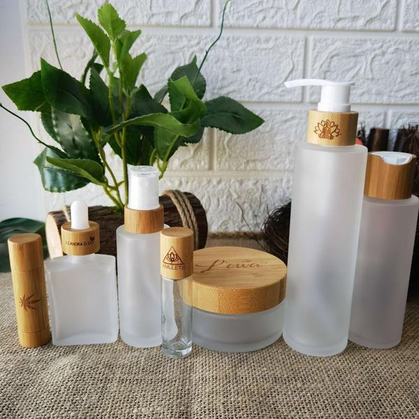 storage bottles & jars engraving frosted glass spray bottle perfume skincare cream mask essence cosmetic packaging with wooden bamboo cap
storage bottles & jars engraving frosted glass spray bottle perfume skincare cream mask essence cosmetic packaging with wooden bamboo cap