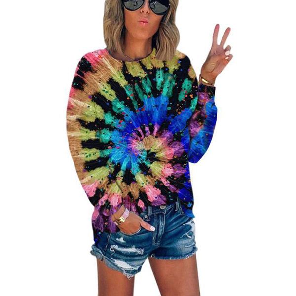 women's t-shirt 2021 autumn women tie dye clothes winter ladies long sleeve o neck casual loose fashion print t shirt, White
women's t-shirt 2021 autumn women tie dye clothes winter ladies long sleeve o neck casual loose fashion print t shirt, White