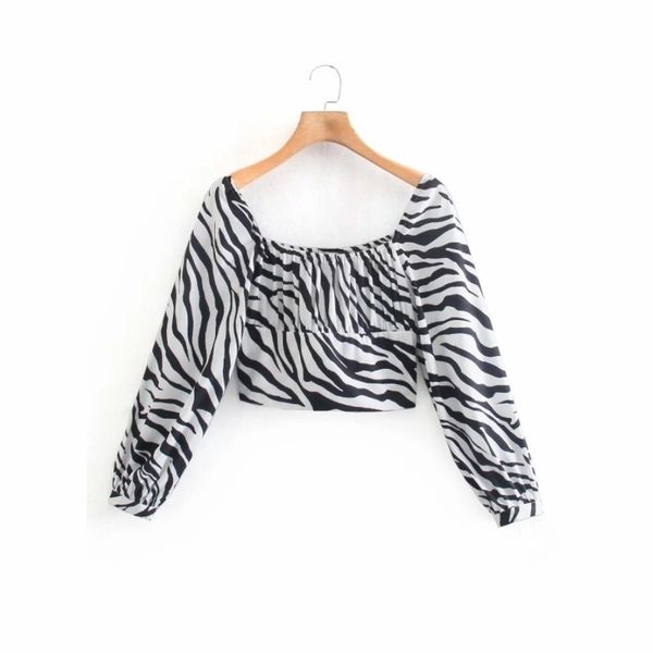 summer women zebra print square collar short blouse female puff sleeve shirt casual lady slim blusas s8865 210430, White
summer women zebra print square collar short blouse female puff sleeve shirt casual lady slim blusas s8865 210430, White