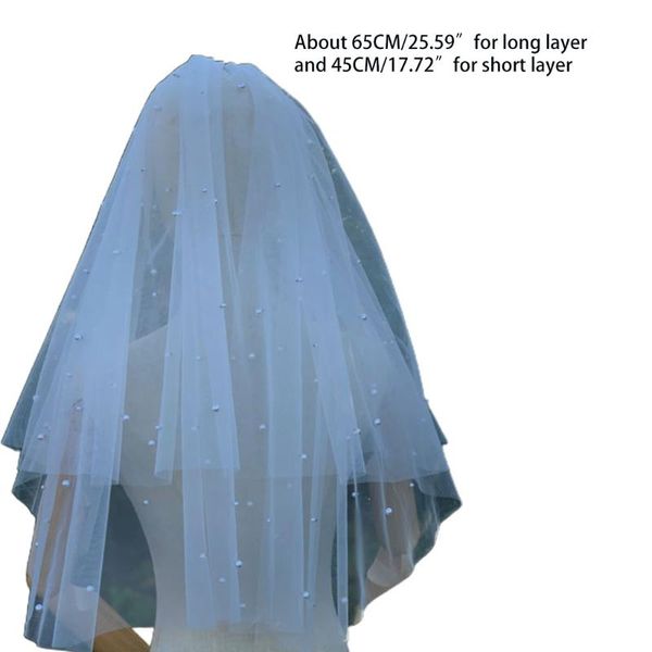 bridal veils t84b veil with comb double-layer cut edge pearls decoration illusion tulle short for bride and bridesmaid, Black
bridal veils t84b veil with comb double-layer cut edge pearls decoration illusion tulle short for bride and bridesmaid, Black