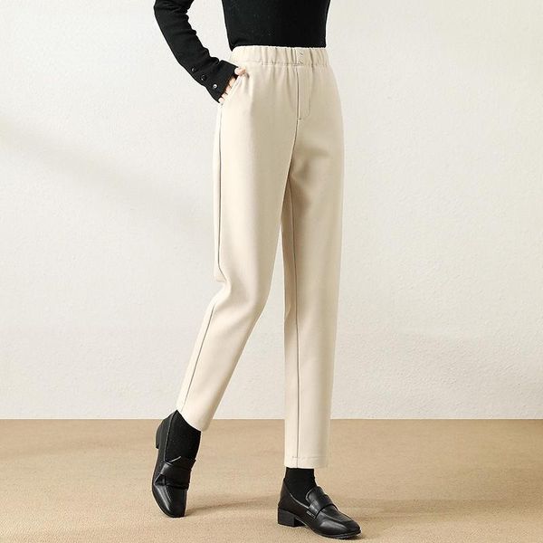 women's pants & capris women 2021 elegant loose woolen autumn winter female casual solid color elastic high waist harem trousers j39, Black;white
women's pants & capris women 2021 elegant loose woolen autumn winter female casual solid color elastic high waist harem trousers j39, Black;white
