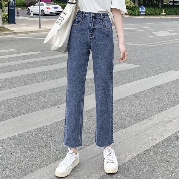 women all-match denim pants, high-waist straight-leg jeanswomen nine-point tide wide-leg loose-fitting slim women's jeans, Blue
women all-match denim pants, high-waist straight-leg jeanswomen nine-point tide wide-leg loose-fitting slim women's jeans, Blue