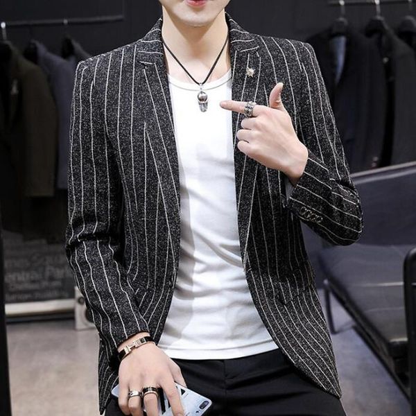 men's suits & blazers man stripe blazer mens long sleeve jacket homm spring autumn men striped hombre, White;black
men's suits & blazers man stripe blazer mens long sleeve jacket homm spring autumn men striped hombre, White;black