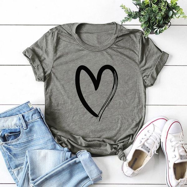 women's t-shirt plus size s-5xl heart print t shirt women 100% cotton o-neck short sleeve summer ladies solid color casual loose shirt, White
women's t-shirt plus size s-5xl heart print t shirt women 100% cotton o-neck short sleeve summer ladies solid color casual loose shirt, White