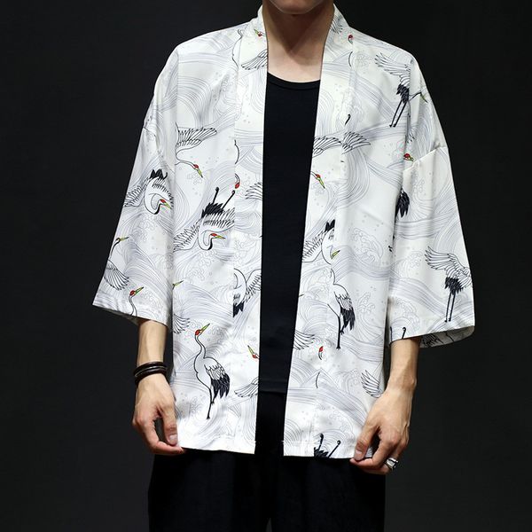 harajuku men figure summer print kimono shirts mens cloak jacke spring thin jacket cardigan, White;black
harajuku men figure summer print kimono shirts mens cloak jacke spring thin jacket cardigan, White;black