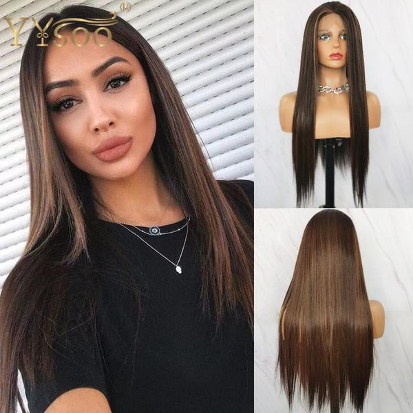 yysoo 13x4 long silky straight futura synthetic lace front wigs for women 4/30 highlights glueless wig heat resistant1, Black
yysoo 13x4 long silky straight futura synthetic lace front wigs for women 4/30 highlights glueless wig heat resistant1, Black